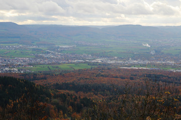 The panorama from the mountain Hohenstaufen