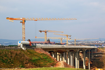 Autobahn Brückenbau bei Limburg