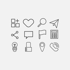 Icon sign or symbol element design for app or website vol 50 vector eps 10