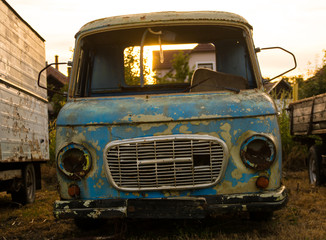 Rusty old east german truck or van.