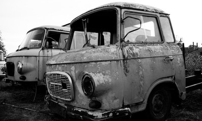 Rusty old east german truck or van.