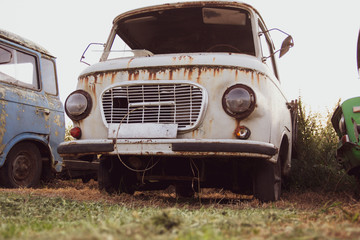 Rusty old east german truck or van.