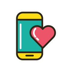 happy valentines day smartphone with hearts chat
