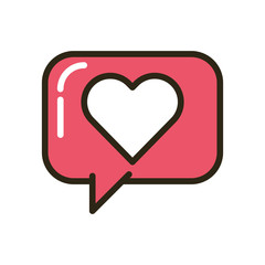 happy valentines day speech bubble with heart icon