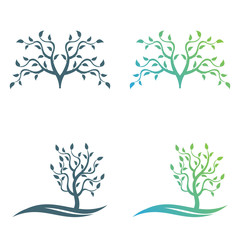 Obraz premium Abstract tree concept logo. Plant vector symbol.