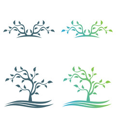 Abstract tree concept logo. Plant vector symbol.