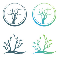 Abstract tree concept logo. Plant vector symbol.