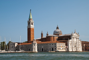 Fototapeta na wymiar Venice, Italy: view from Giudecca canal to San Giorgio Maggiore church
