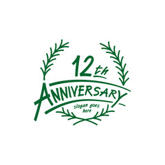 12 years design template. Twelfth years logo. Vector and illustration.  © JohnyBlack