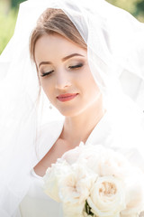 Obraz premium bouquet in the hands of the bride. wedding