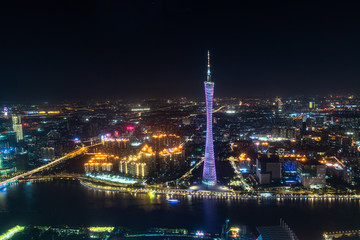 Fototapeta na wymiar Guangzhou by night