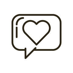 happy valentines day speech bubble with heart icon