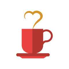 happy valentines day coffee cup with heart