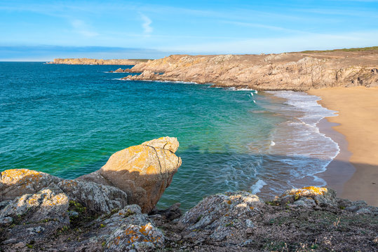 Porz Plouz bay in southwestern part of Houat island in French Brittany.
