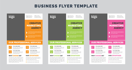Corporate Flyer Layout with Colorful Elements