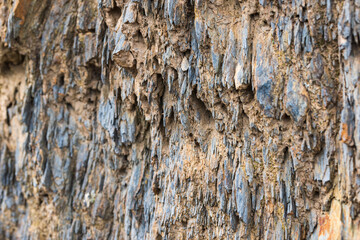 Close-up image of rock formations that occur with natural wear.