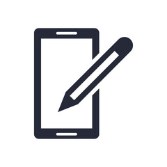 smartphone device with pencil writing