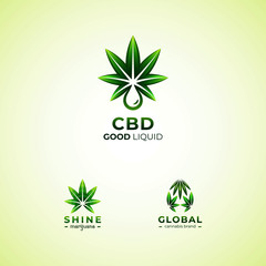 marijuana cannabis leaf logo pack