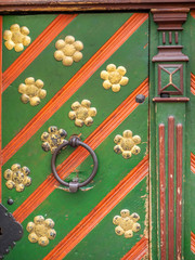 Old doors, handles and locks in the old city of Tallinn