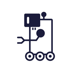 robot with wheels cyborg isolated icon
