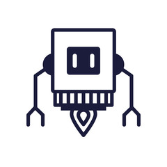 robot floating cyborg isolated icon