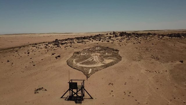 4K aerial drone video of Regimental Badges National Monument, made by soldiers of Second Durban Light Infantry and Transvaal Scottish Regiment during WW1 in German South-West Africa, presently Namibia