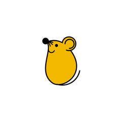 Rat in yellow gold color.  happy chinese new year 