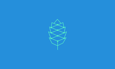 a line art icon logo of pine cone