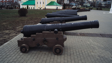 Fototapeta na wymiar Medieval guns. Medieval artillery. The ancient cannon guns