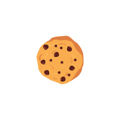 Chocolate chip cookie illustration in vector.