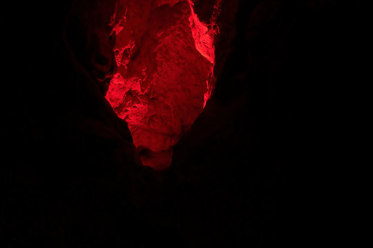 Inside Capricorn Caves Australia In Very Low Light