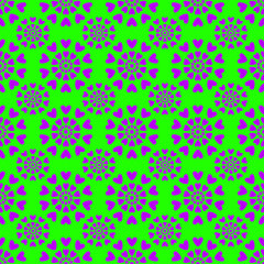 Green and purple seamless pattern hearts valentine's day template background. flower created from hearts, can be used as wrapping paper, fabric print, web page backdrop, wallpaper