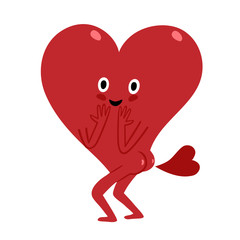 Cute cartoon heart farting with heart.