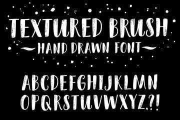 Hand drawn textured brush vector ABC letters set.