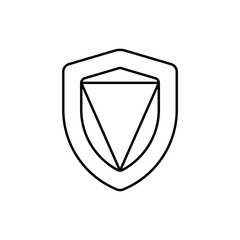 shield, safe, lock vector icon. Outline vector icon