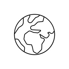 world, earth, globe vector icon. Outline vector icon