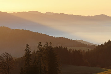 Abendstimmung über dem Schwarzwald