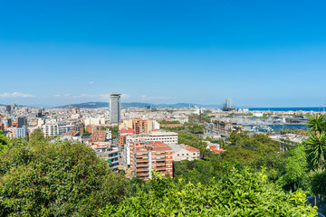 View of Barcelona from Montjuic hill