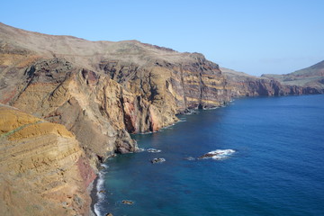Fototapeta na wymiar Trekking at Ponta de Sao Laurenco, east coast of Madeira Island peninsula, background pictures