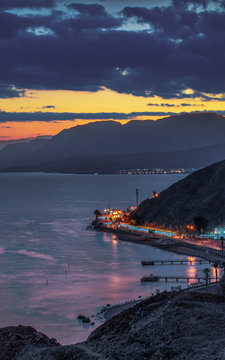 red sea Eilat seashore beach cloudy sunset crossing border begin/rabin to taba landscape wallpaper