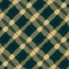 Green beige seamless diagonal tartan like tweed flannel design