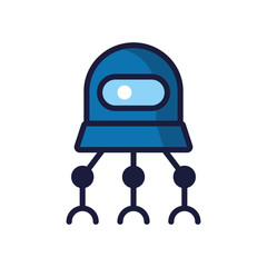 robot cyborg tech isolated icon