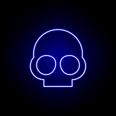 skull, death outline blue neon icon. detailed set of death illustrations icons. can be used for web, logo, mobile app, UI, UX