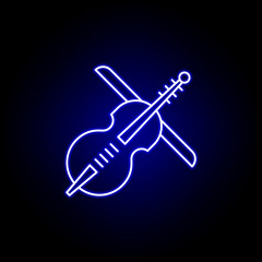 Naklejka premium violin, death outline blue neon icon. detailed set of death illustrations icons. can be used for web, logo, mobile app, UI, UX