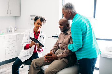 Doctor consulting mature patient