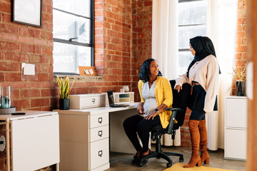 Coworkers collaborating together