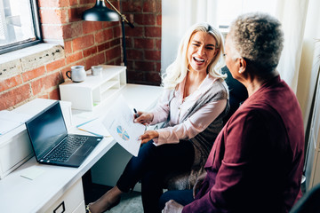 Woman mentoring at work