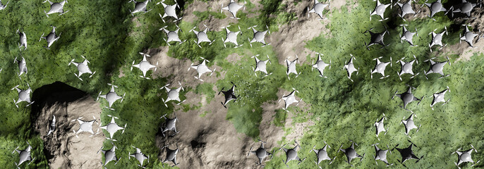 Obraz premium group of drones in the sky