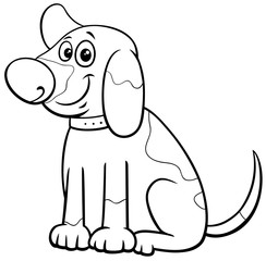 cartoon spotted puppy character coloring book page