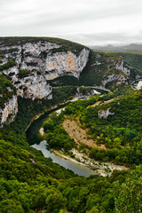 View over the ardeche river in the provence in France